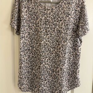 Z Supply Leopard Print Short Sleeve Tee - Tan and Black
